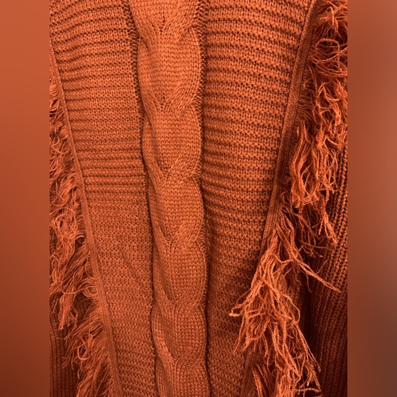 NWT Chunky Knit Turtle Neck fringe Sweater Dress - Picture 4 of 8